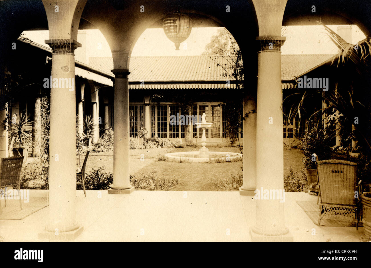 Cortile del Palazzo spagnolo in California Foto Stock