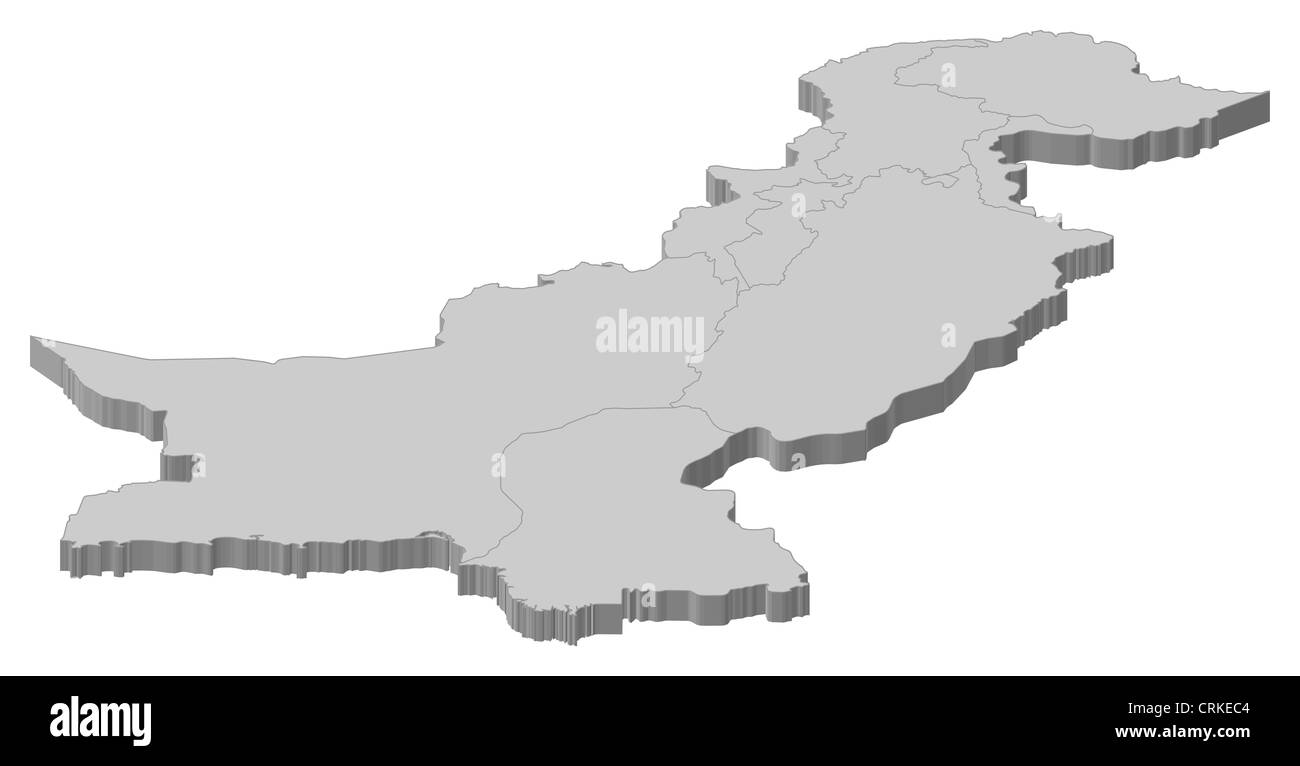 Mappa politica del Pakistan con le diverse province. Foto Stock