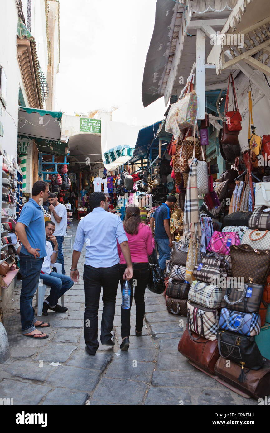 Mercato Medina di Tunisi capitale della Tunisia, su circa maggio, 2012 a Tunisi, Tunisia. Foto Stock