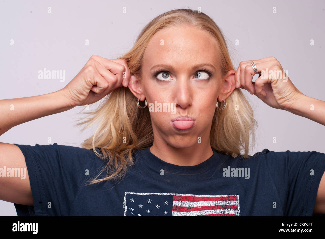 Dana Vollmer, USA Olympian nuotatore nella 100 metri farfalla, pone al USOC Team Media prima del vertice di Londra 2012 Foto Stock