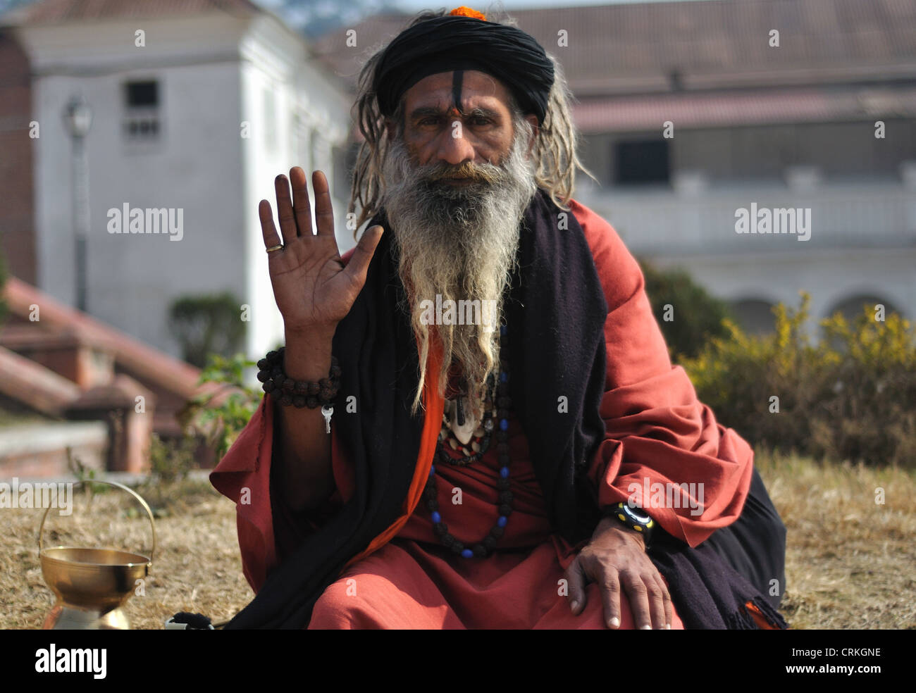 Santo uomo Sadhu Kathmandu in Nepal Foto Stock