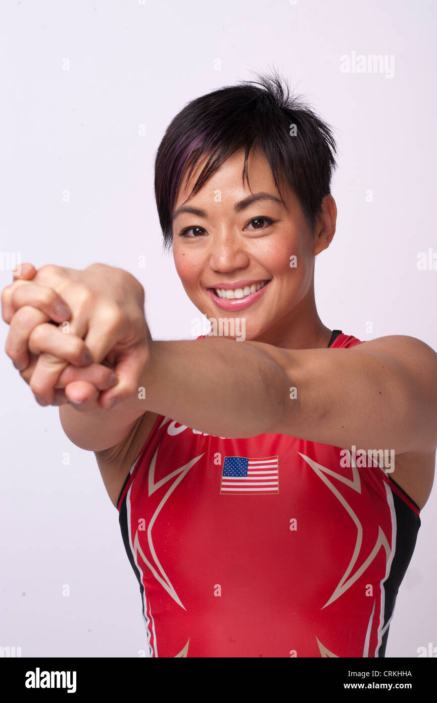 Il lottatore Clarissa Chun presso il Team USA Media Summit a Dallas, TX in anticipo delle Olimpiadi di Londra 2012. Foto Stock