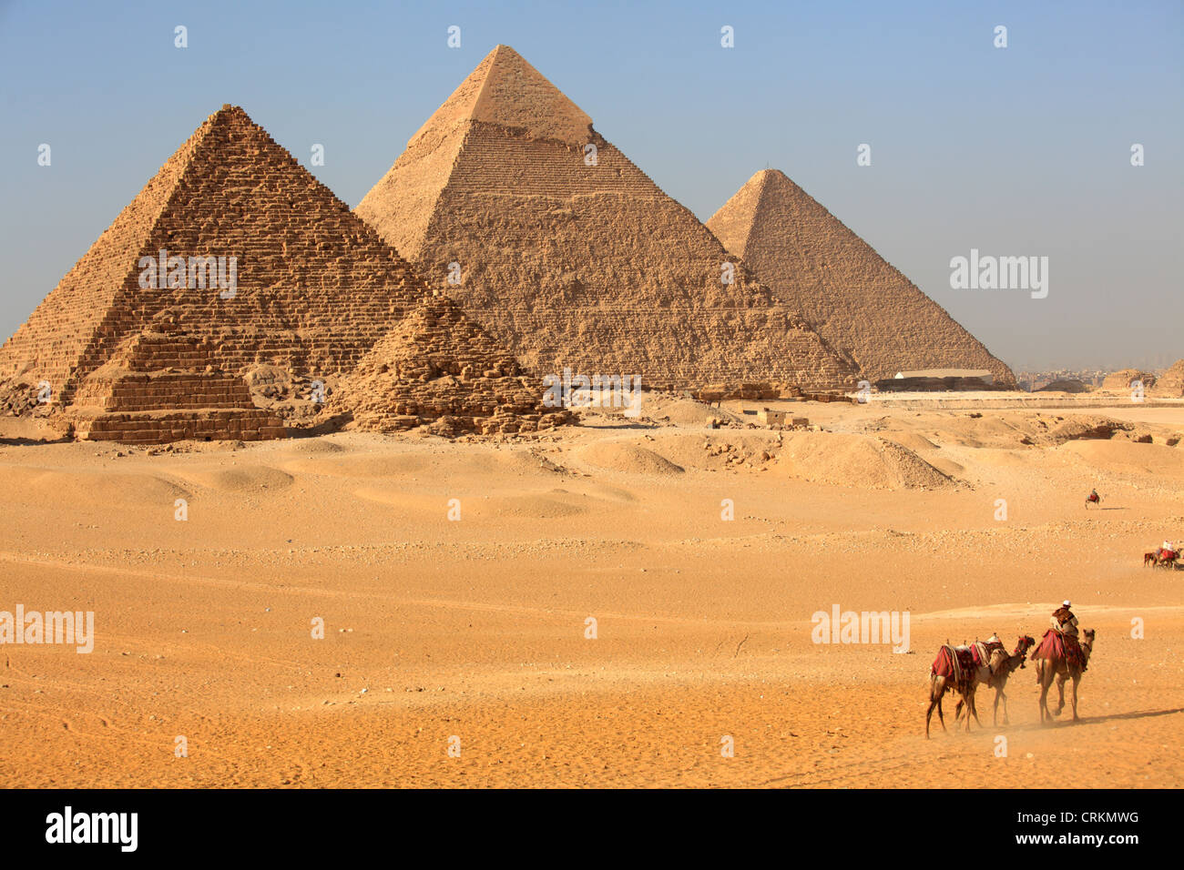 Complesso della Piramide di Giza in Egitto Foto Stock