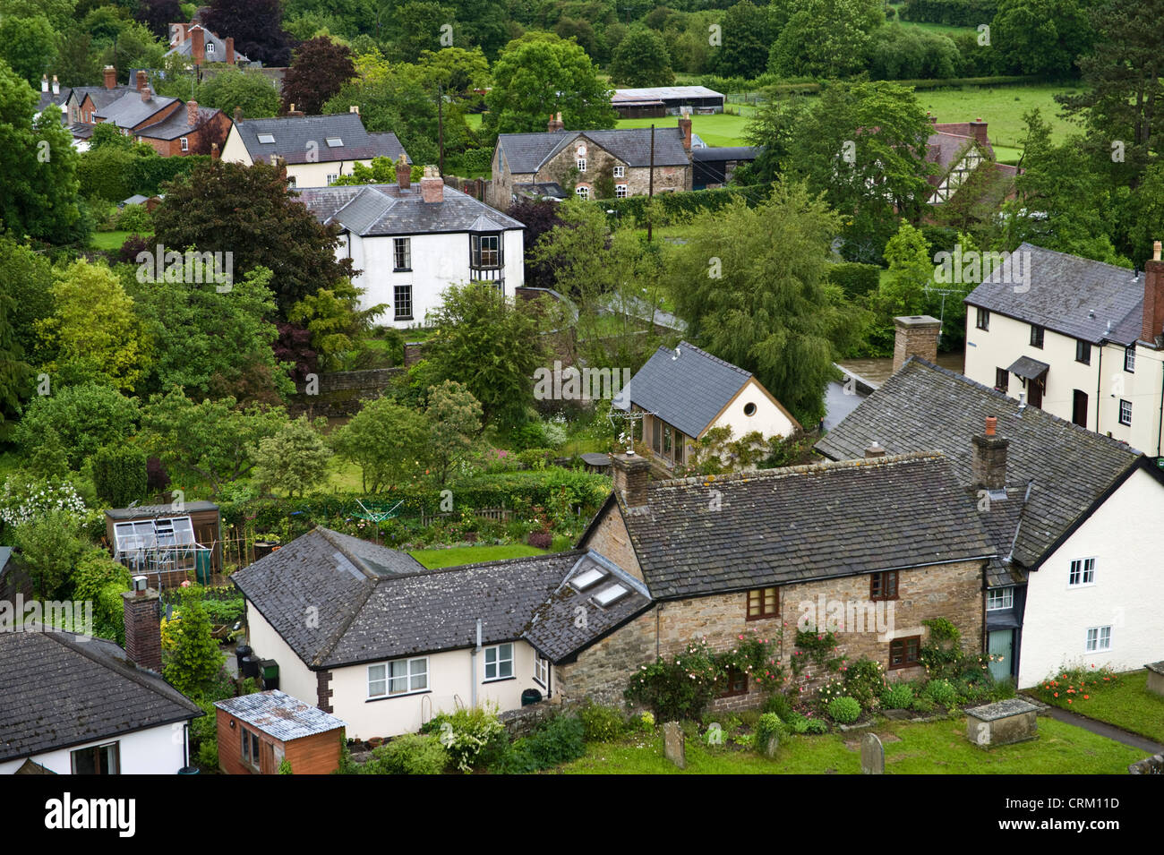Vista sulla città rurale di Presteigne Powys Mid-Wales REGNO UNITO Foto Stock