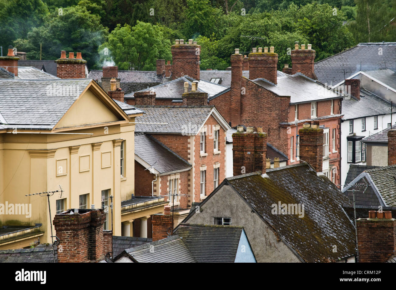 Vista sulla città rurale di Presteigne Powys Mid-Wales REGNO UNITO Foto Stock