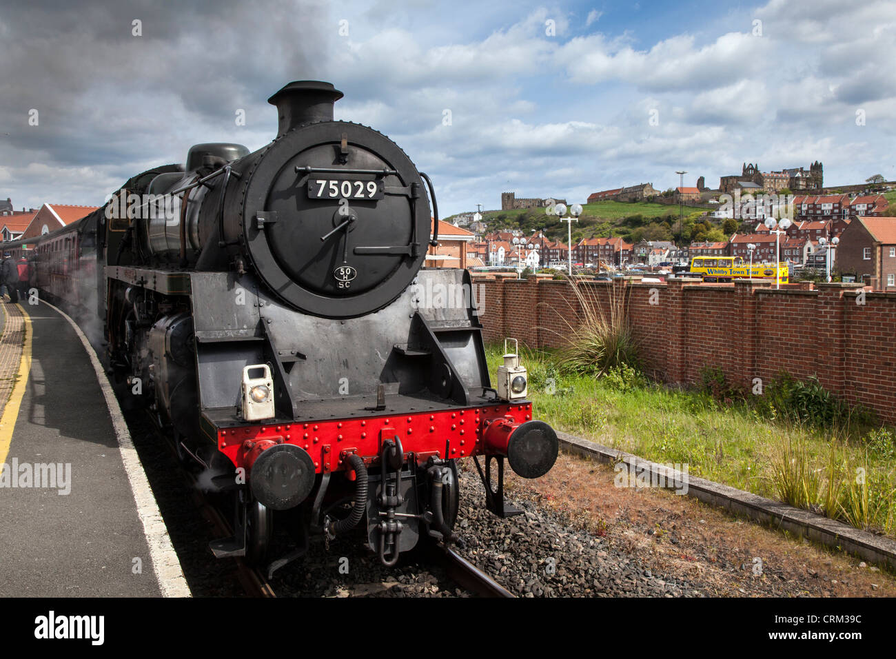 BR Classe Standard 4MT n. 75029 motore a vapore a Whitby, North York Moors Railway Foto Stock