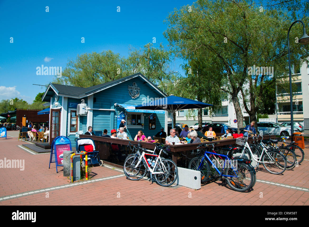 Cafe da fiume Porvoo centrale provincia di Uusimaa Finlandia Europa settentrionale Foto Stock