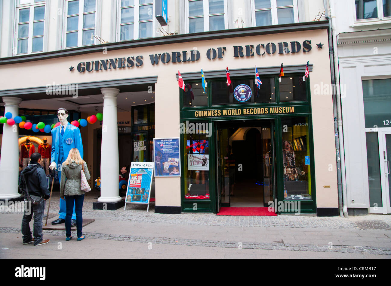 Guinness World Record museum Stroget strada pedonale principale Copenhagen DANIMARCA Europa Foto Stock