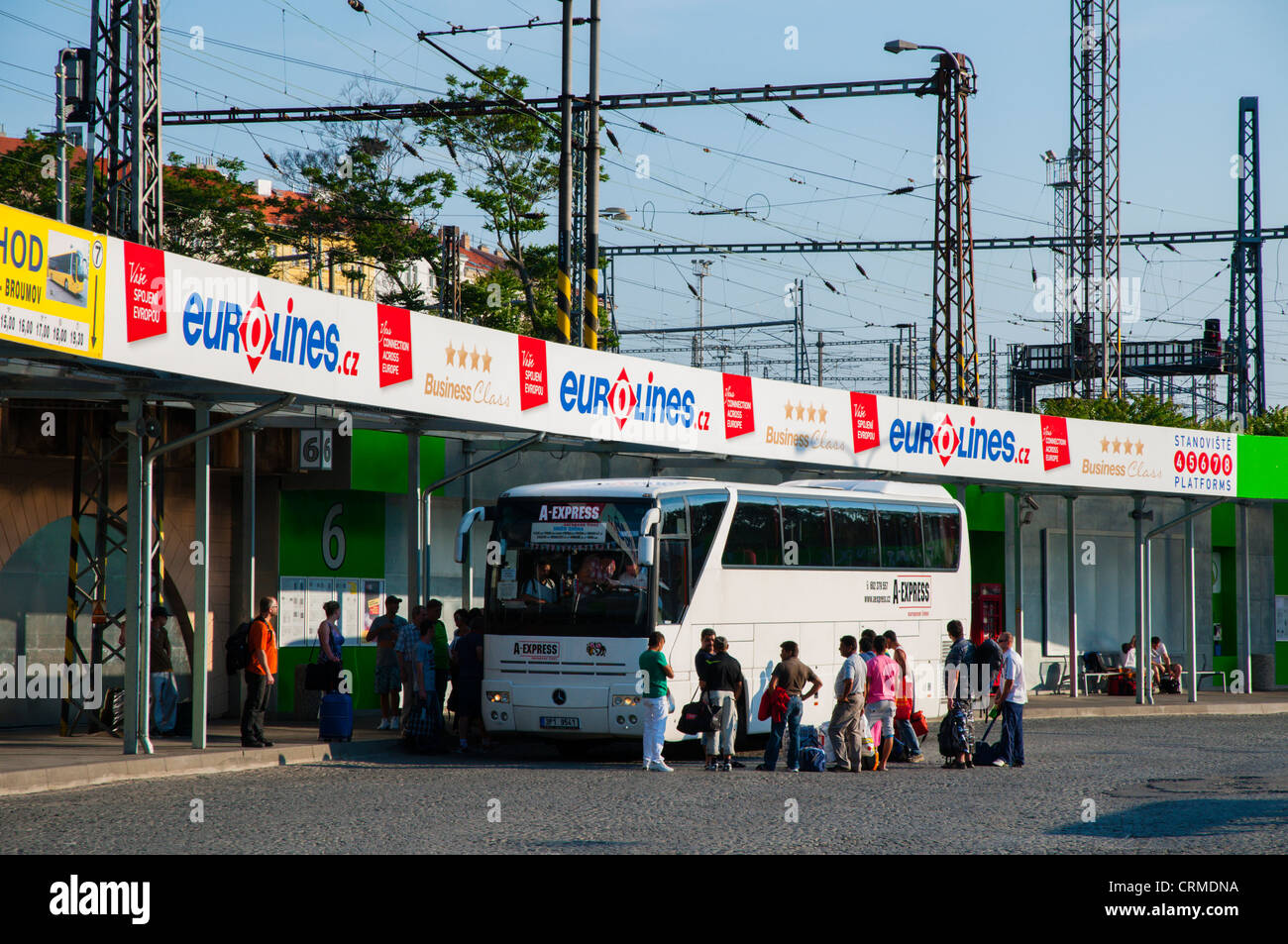 Florenc a lunga distanza stazione bus Karlin quartiere Praga Repubblica Ceca Europa Foto Stock