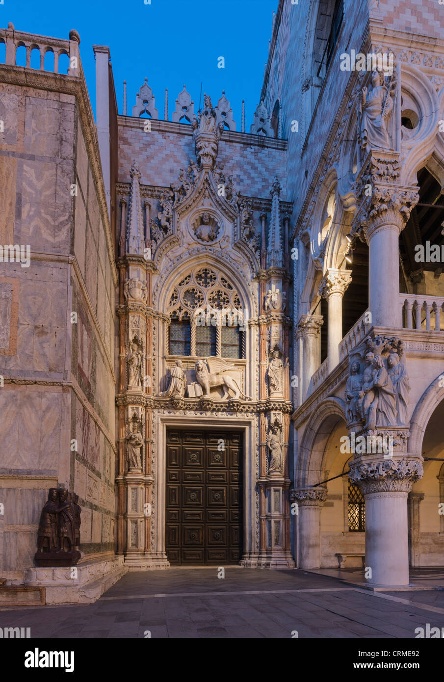 Porta della Carta del Palazzo Ducale, (Pallazzo Ducale) a Venezia Foto Stock