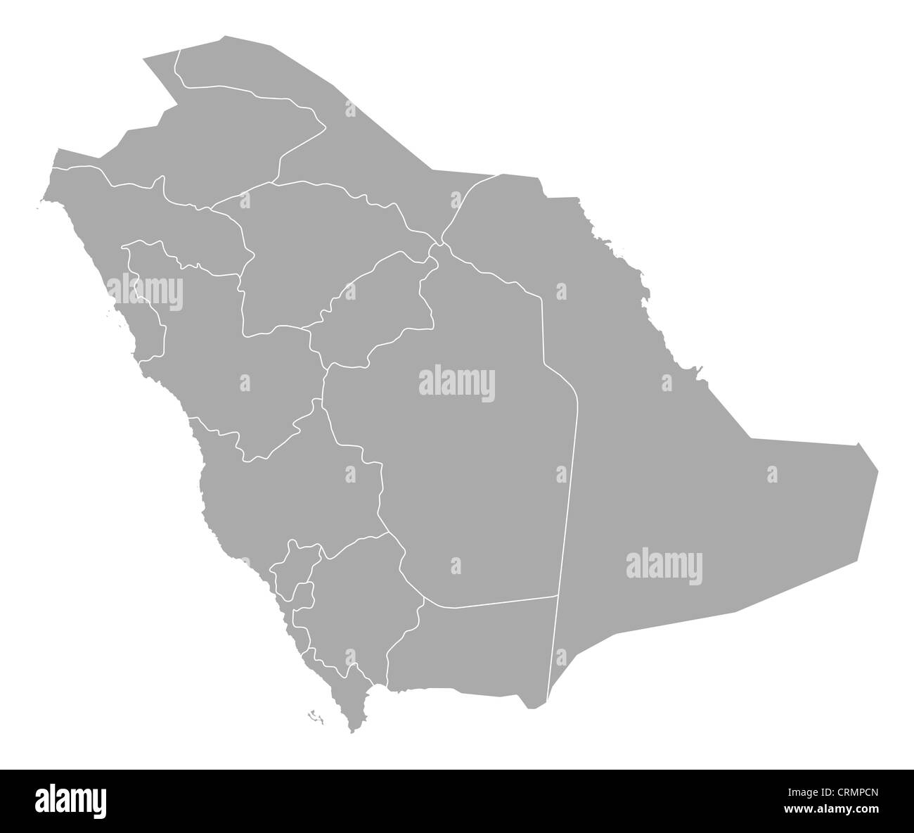 Mappa Politico di Arabia Saudita con le diverse province. Foto Stock