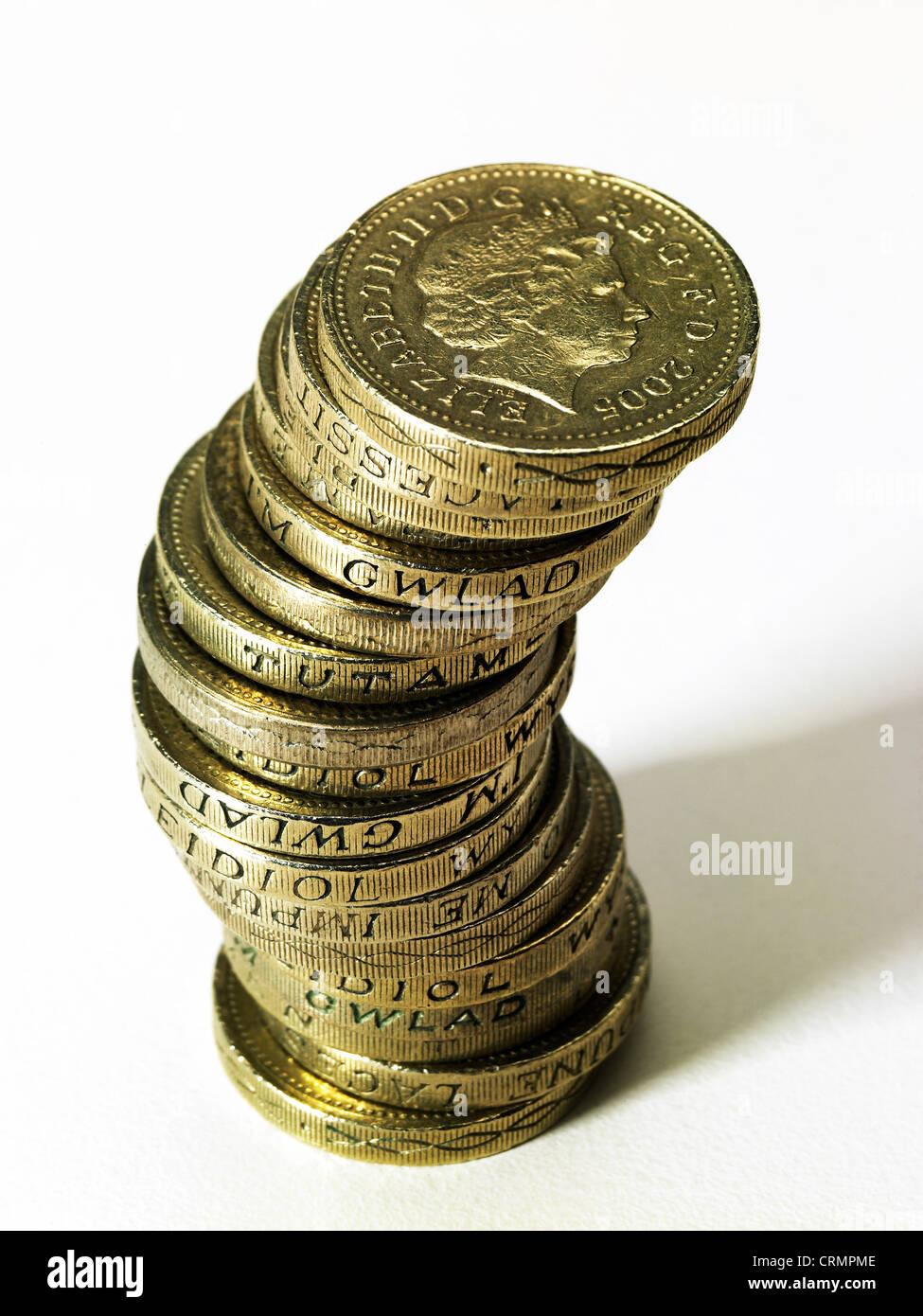 Un mucchio di British pound monete Foto Stock