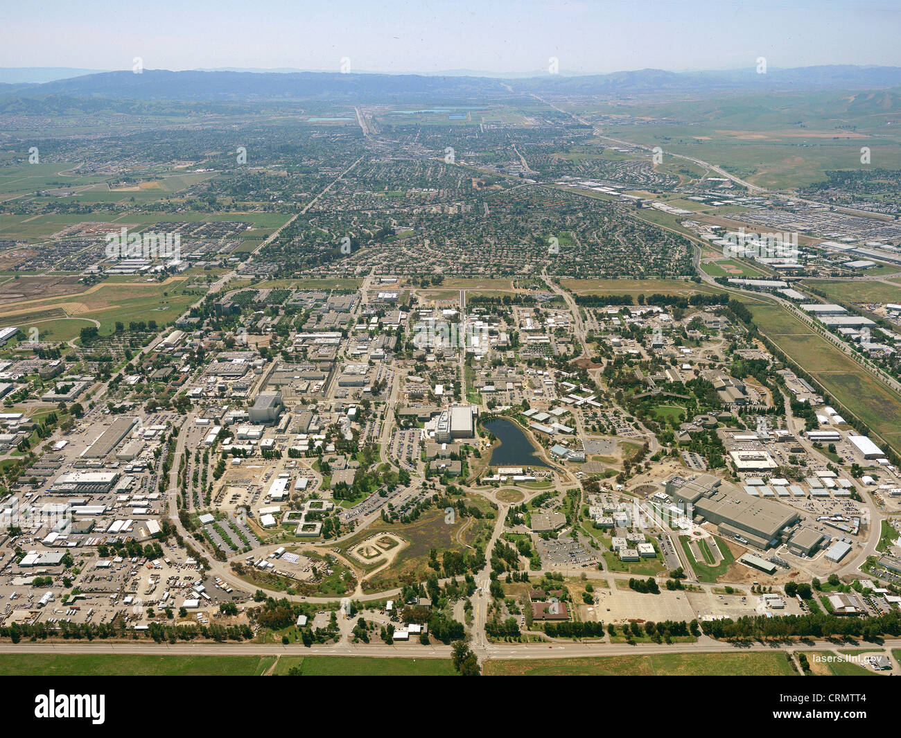 Una veduta aerea di Lawrence Livermore National Laboratory Foto Stock