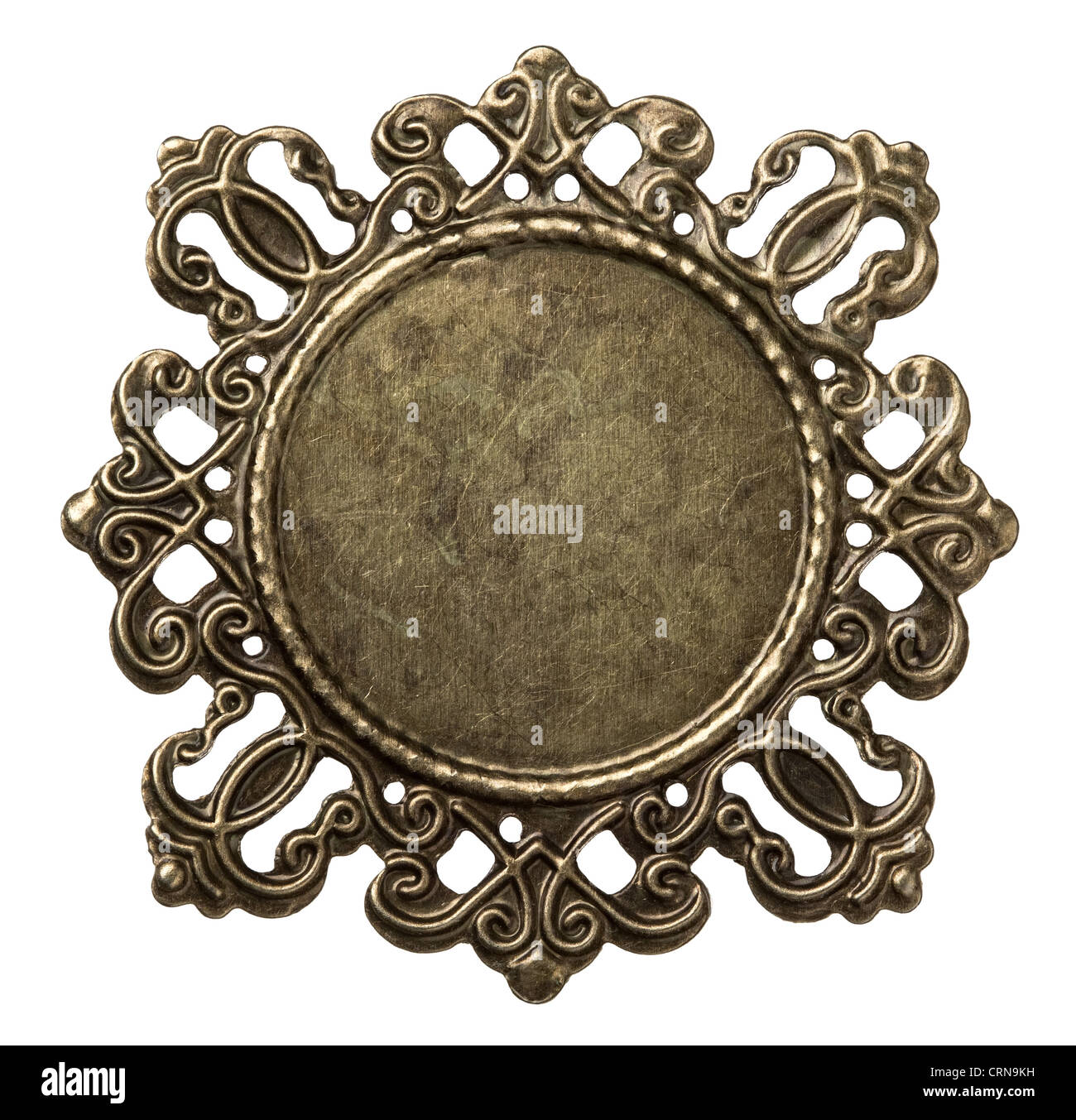 Ottone Vintage telaio metallico, isolata. Foto Stock