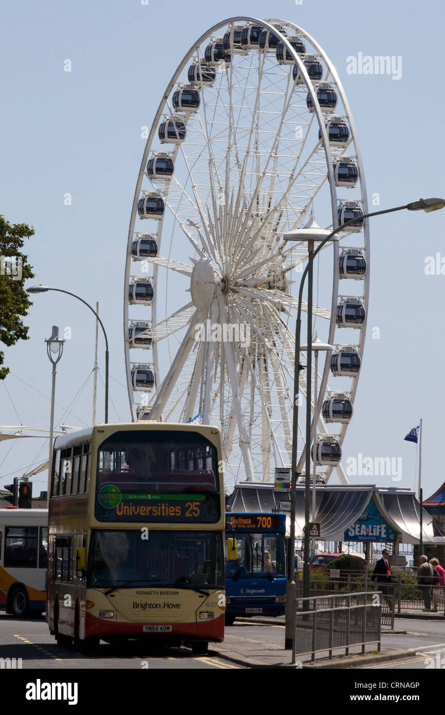 Brighton ruota con blue sky English città di Brighton e Hove Foto Stock