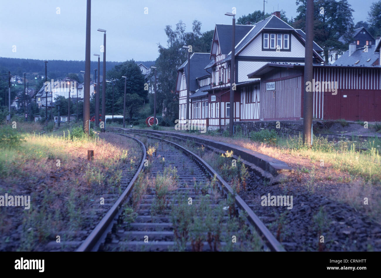 In disuso la linea ferroviaria in Germania Est Foto Stock