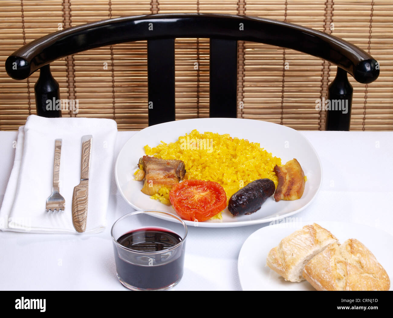 Arroz al Horno - Forno di riso cotto Foto Stock