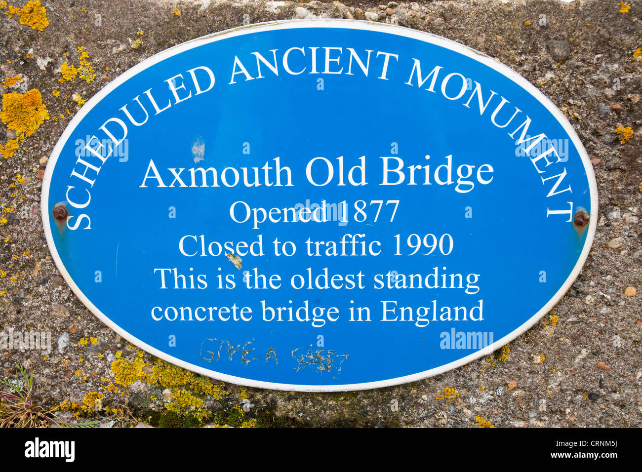 Il più antico ponte di cemento in Inghilterra a, Axmouth Seaton, Dorset, Regno Unito. Foto Stock