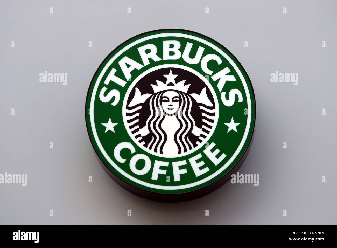 Il logo aziendale di Starbucks Coffee shop Foto Stock