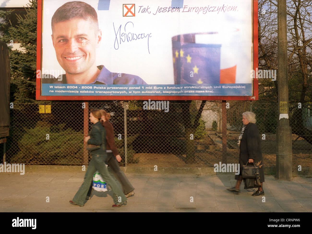 Poster del referendum sull'adesione all'UE in Polonia Foto Stock