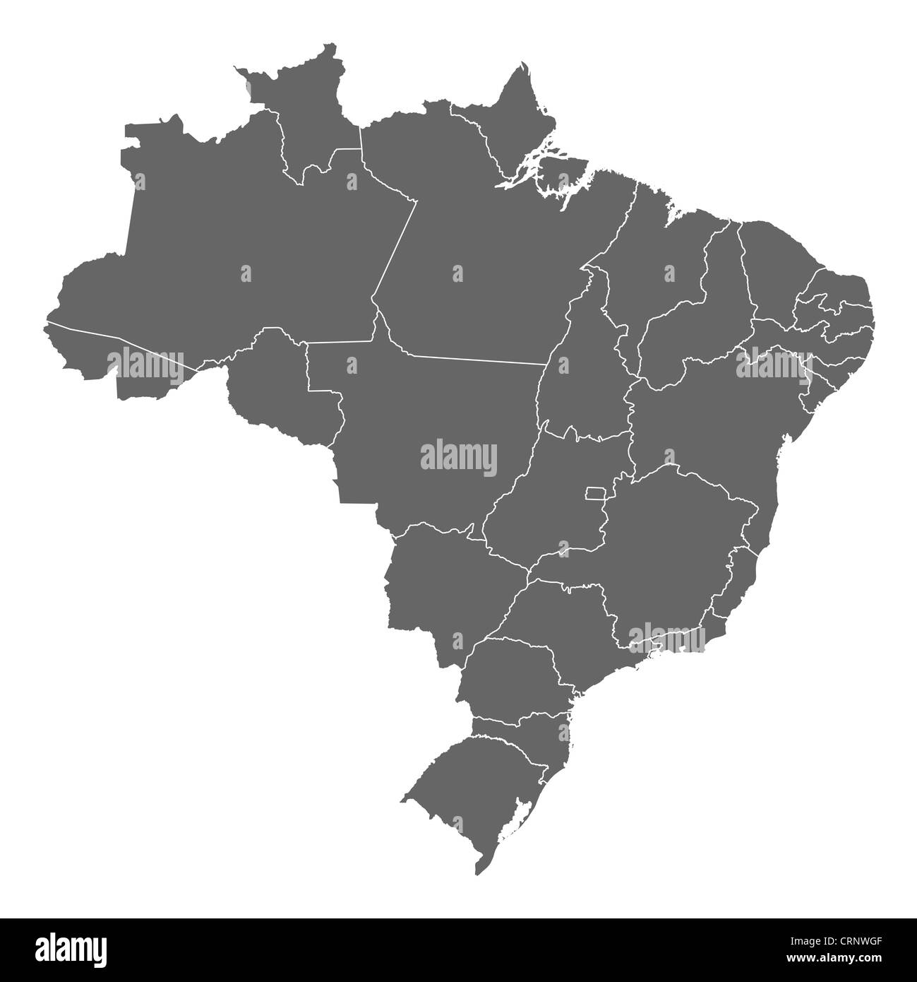 Mappa politica del Brasile con i diversi Stati membri. Foto Stock