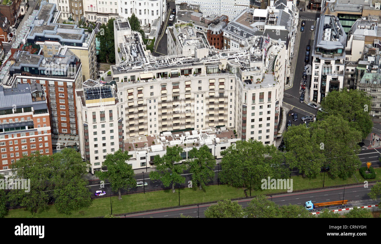 Vista aerea del Dorchester Hotel di Park Lane, London W1 Foto Stock