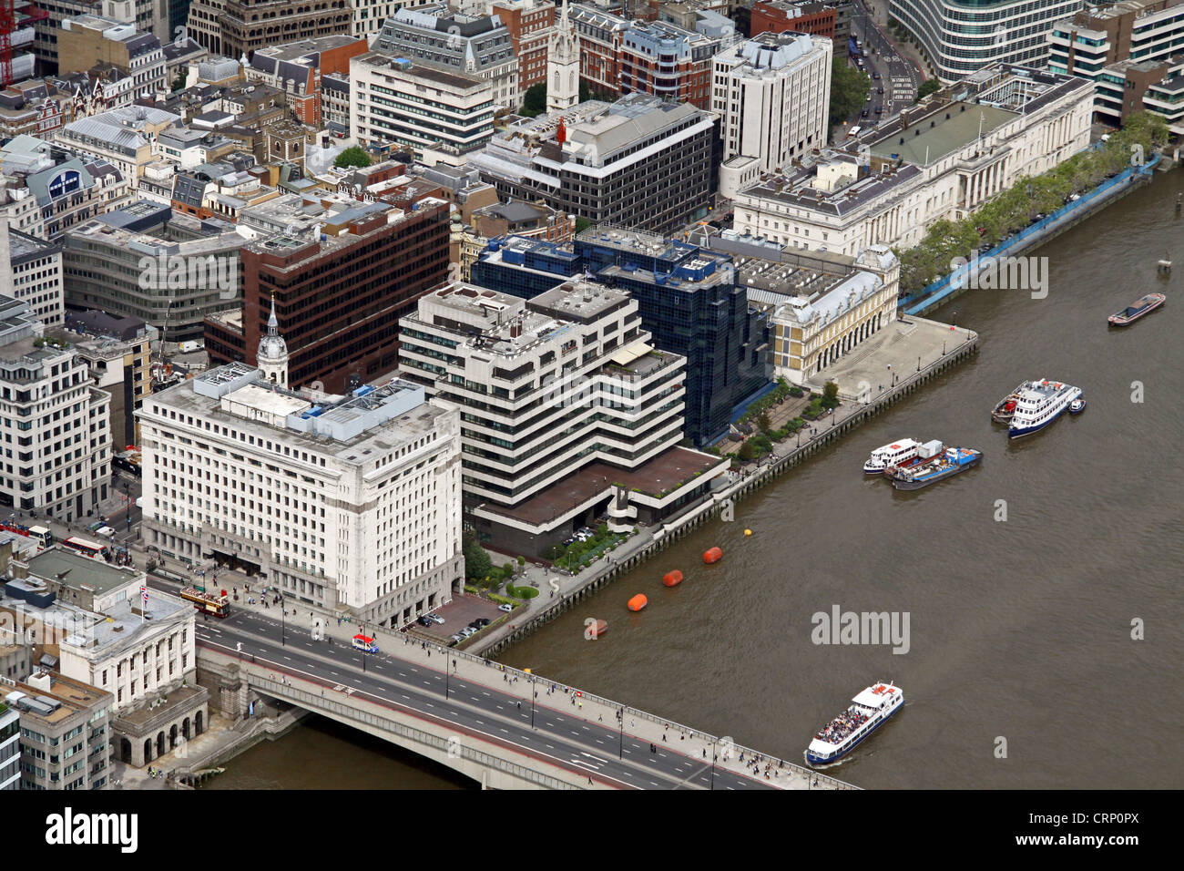 Vista aerea del Lower Thames Street, London EC3 Foto Stock