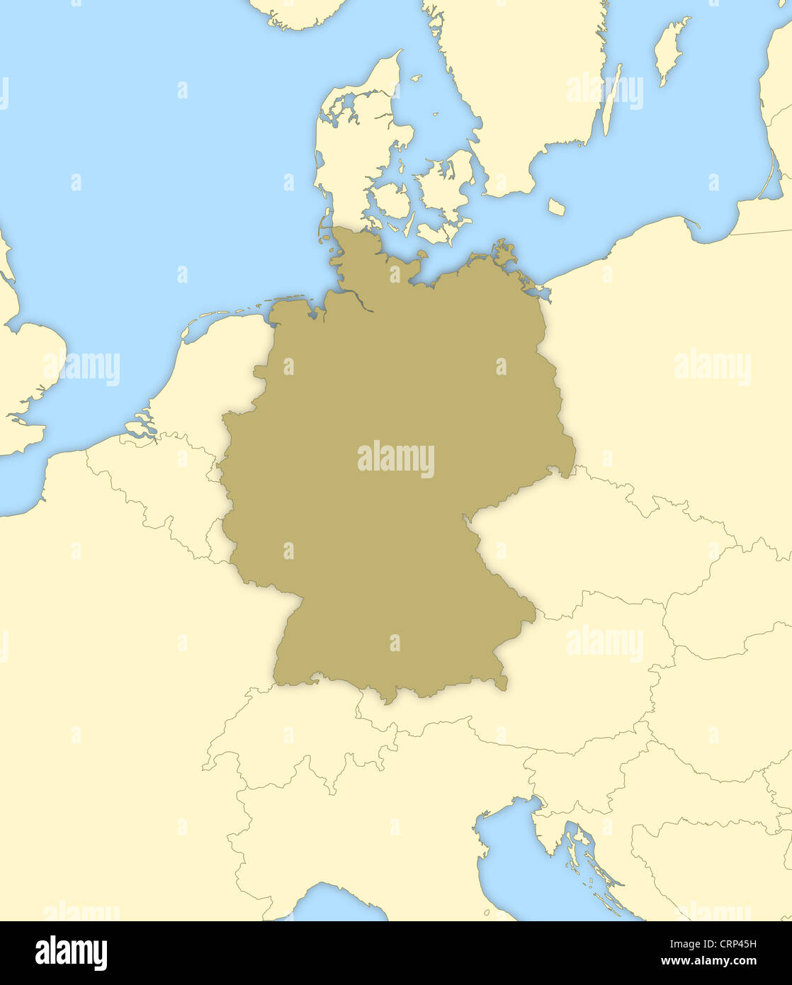 Mappa Politico della Germania con i diversi Stati membri. Foto Stock