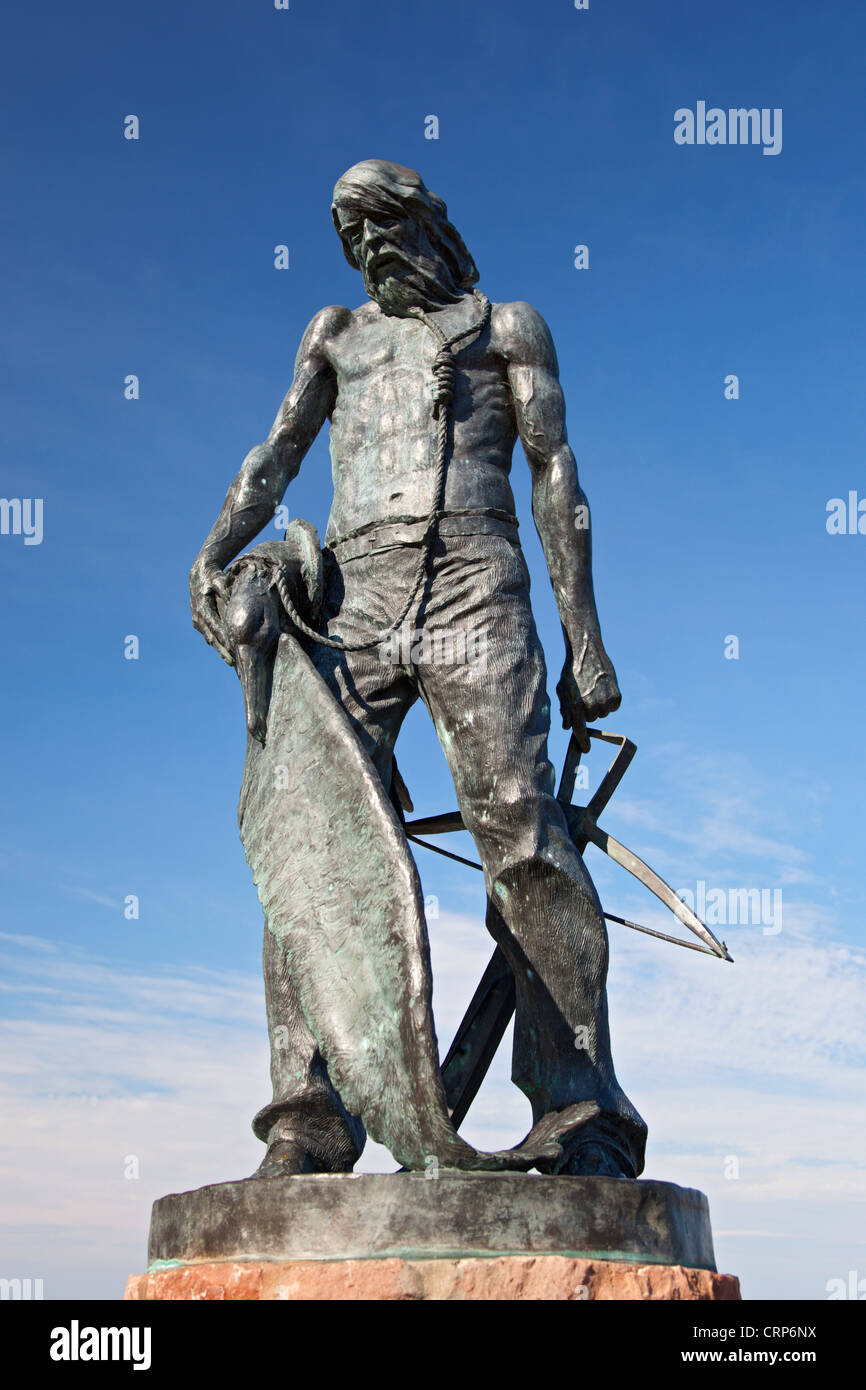 Statua di antiche Mariner in Watchet Harbour, creato come un omaggio a Samuel Coleridge, la cui poesia "Le Rime di A Foto Stock