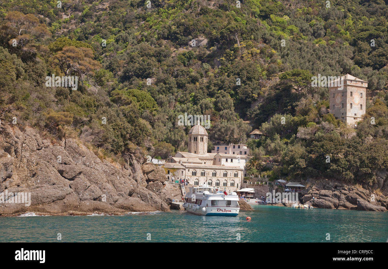 Riviera Italiana, San Futtuoso,evclusive holiday resort sulla costa della Liguria,l'Italia. Foto Stock