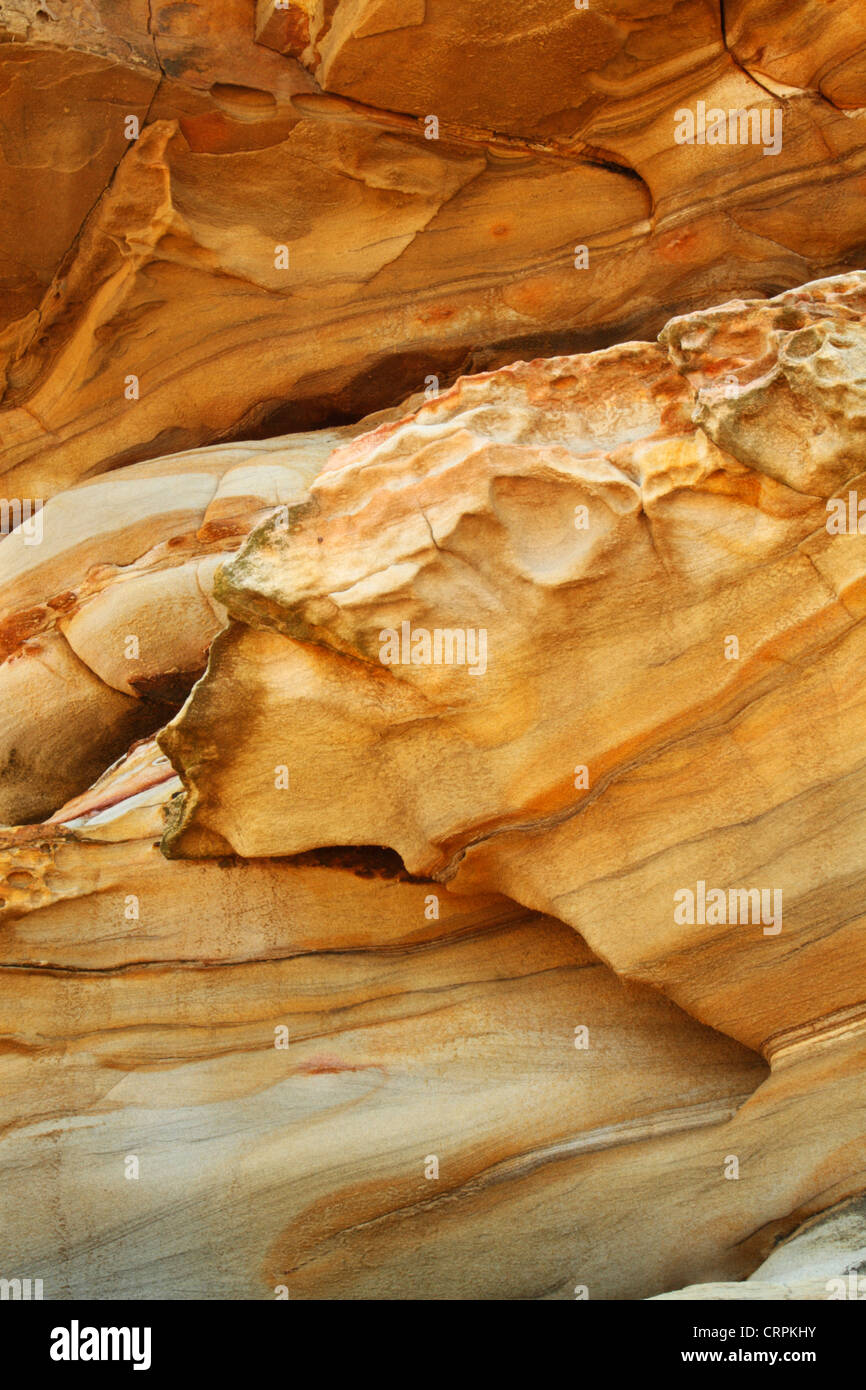 Weathered arenaria a Thompson's Bay, Ballito, Kwazulu Natal, Sud Africa Foto Stock