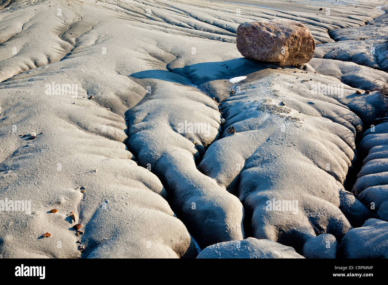 Modelli di erosione nel Parco Provinciale dei Dinosauri, Alberta, Canada. Foto Stock