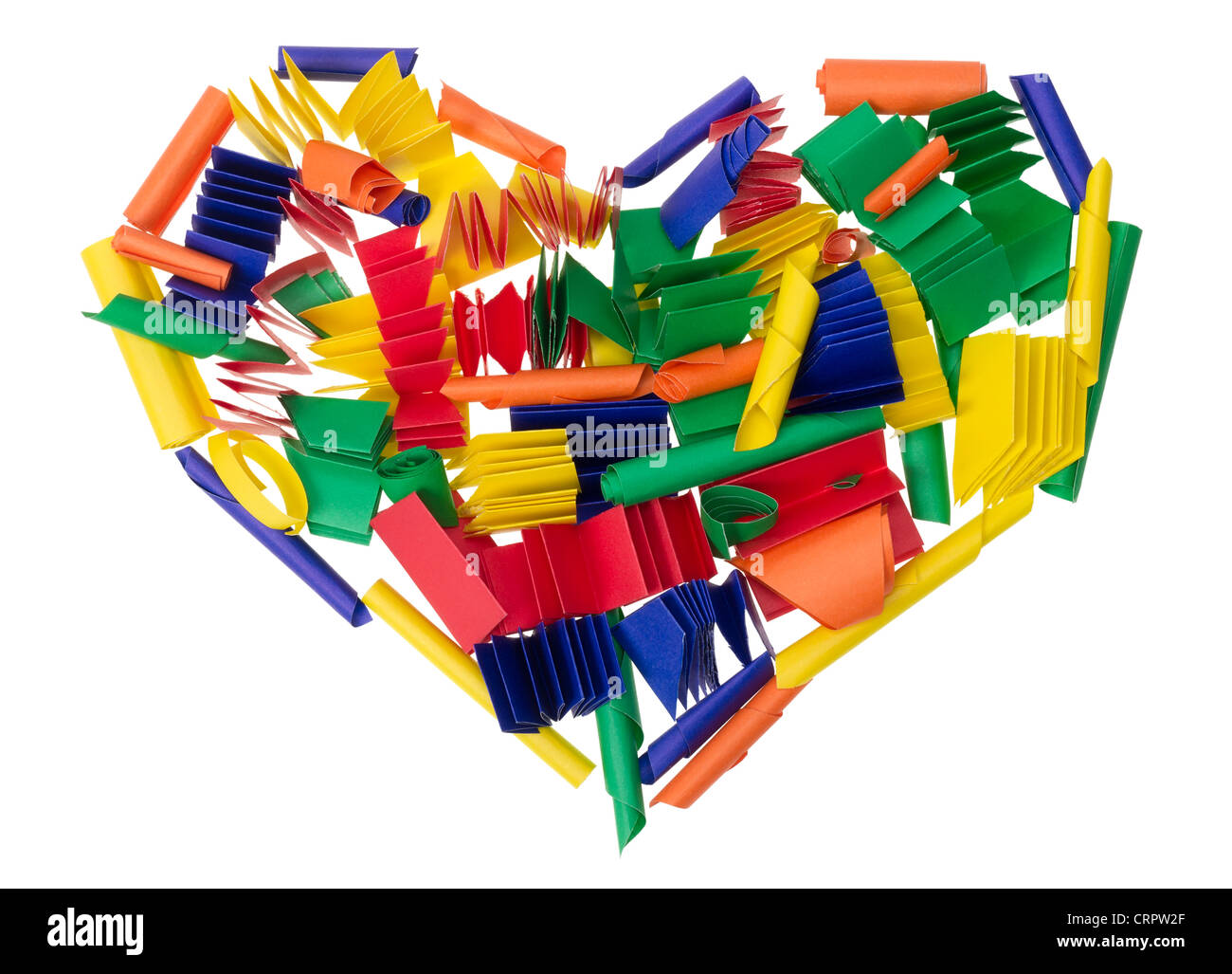 Danneggiato rotto cuore isolato carta sgualcita bambini concetto collage Foto Stock