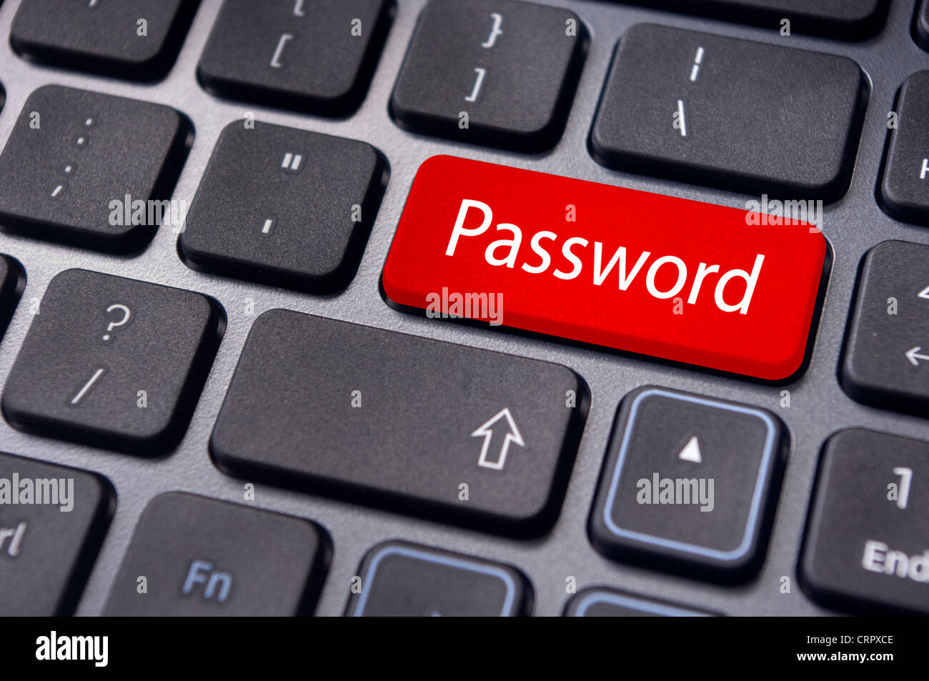 Per immettere la password con il messaggio sul tasto di invio della tastiera del computer. Foto Stock