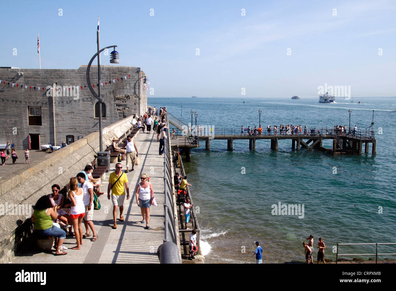 Mura della città vecchia di Portsmouth Hampshire Foto Stock