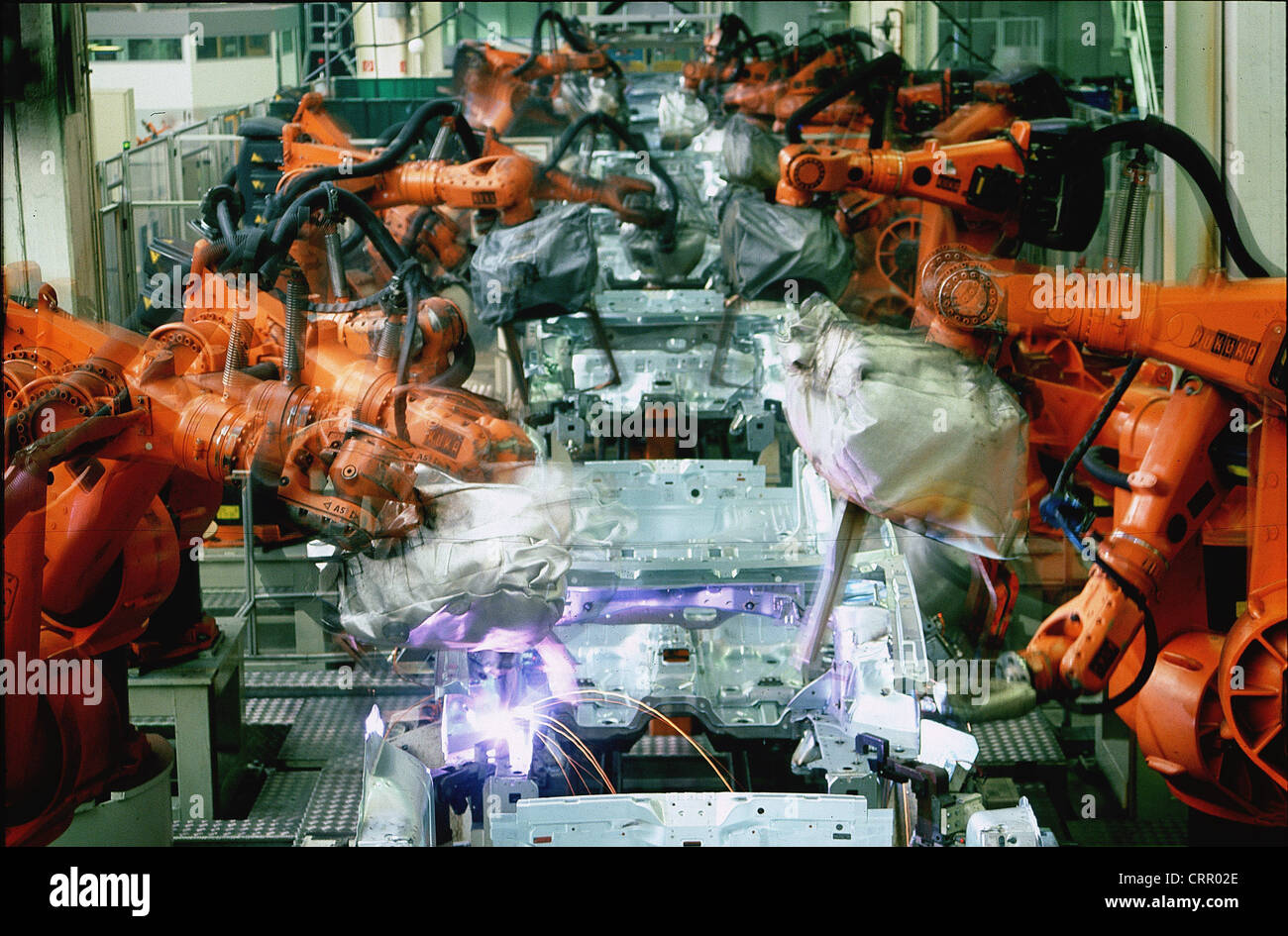 I robot industriali Foto Stock