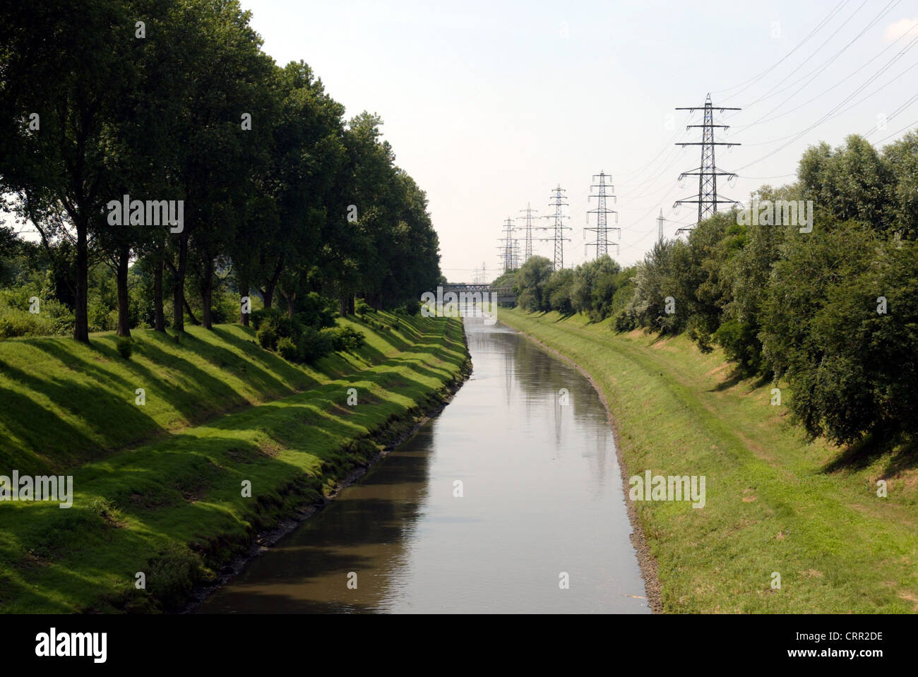 L Emscher sistema di scarico delle acque reflue nel bacino della Ruhr Foto Stock