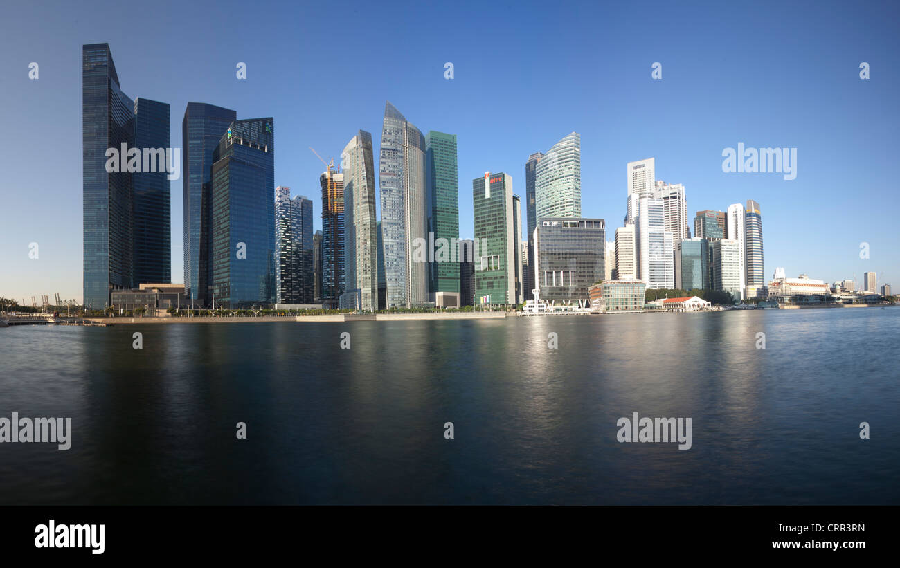 Il Sud Est asiatico, Singapore, centro finanziario e Marina Bay Foto Stock
