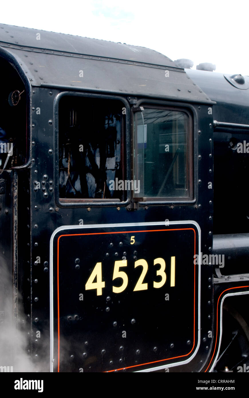 Cabina del Sherwood Forester treno a vapore in Scozia Foto Stock