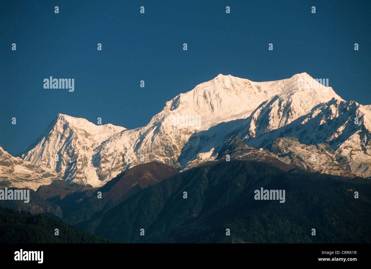 India; Il Sikkim, ortografia, Himalaya, Monte Kangchendzonga, Foto Stock