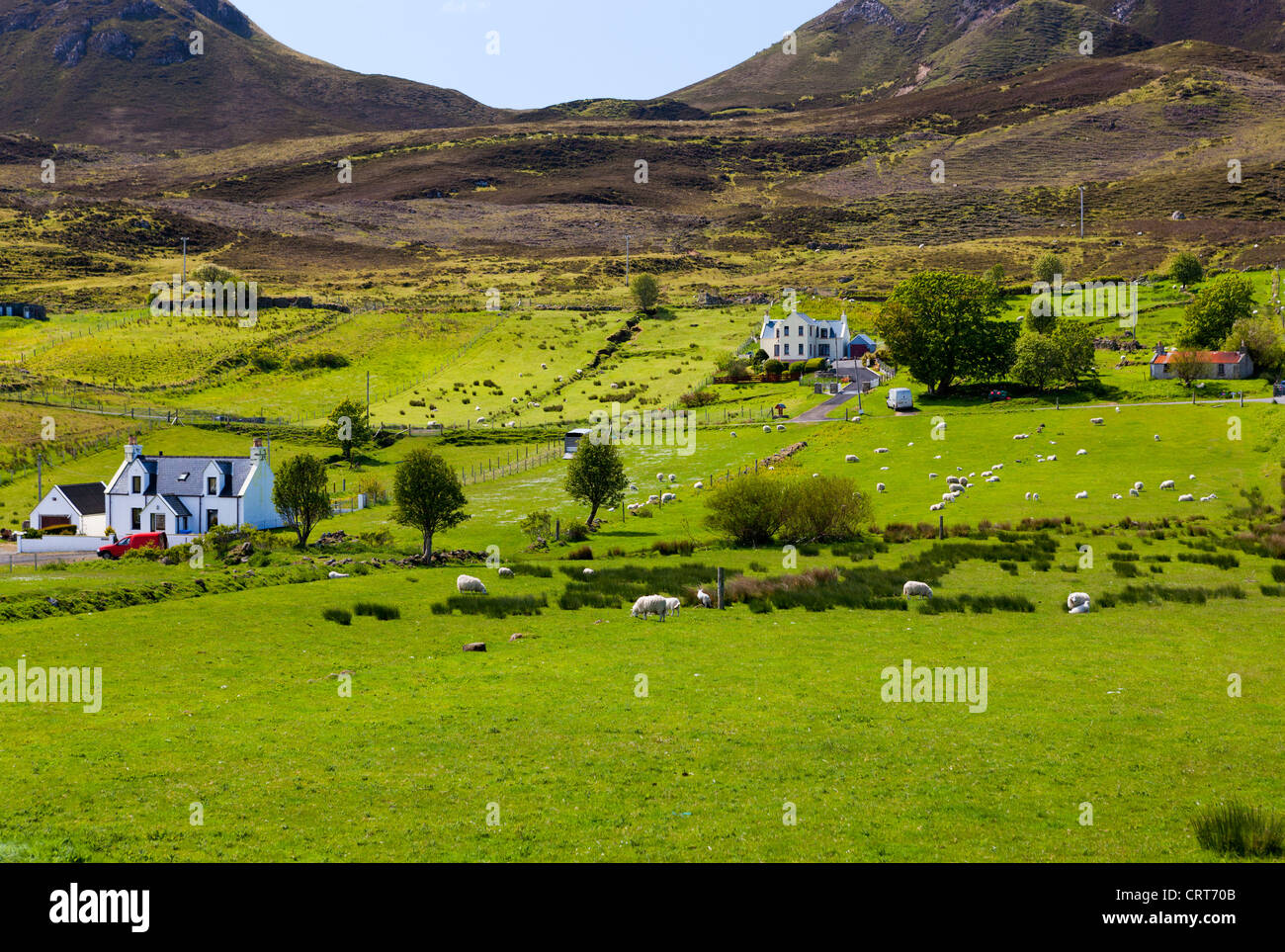 Cottage scozzese, Stenscholl, Isola di Skye, Ebridi Interne, Scotland, Regno Unito, Europa Foto Stock