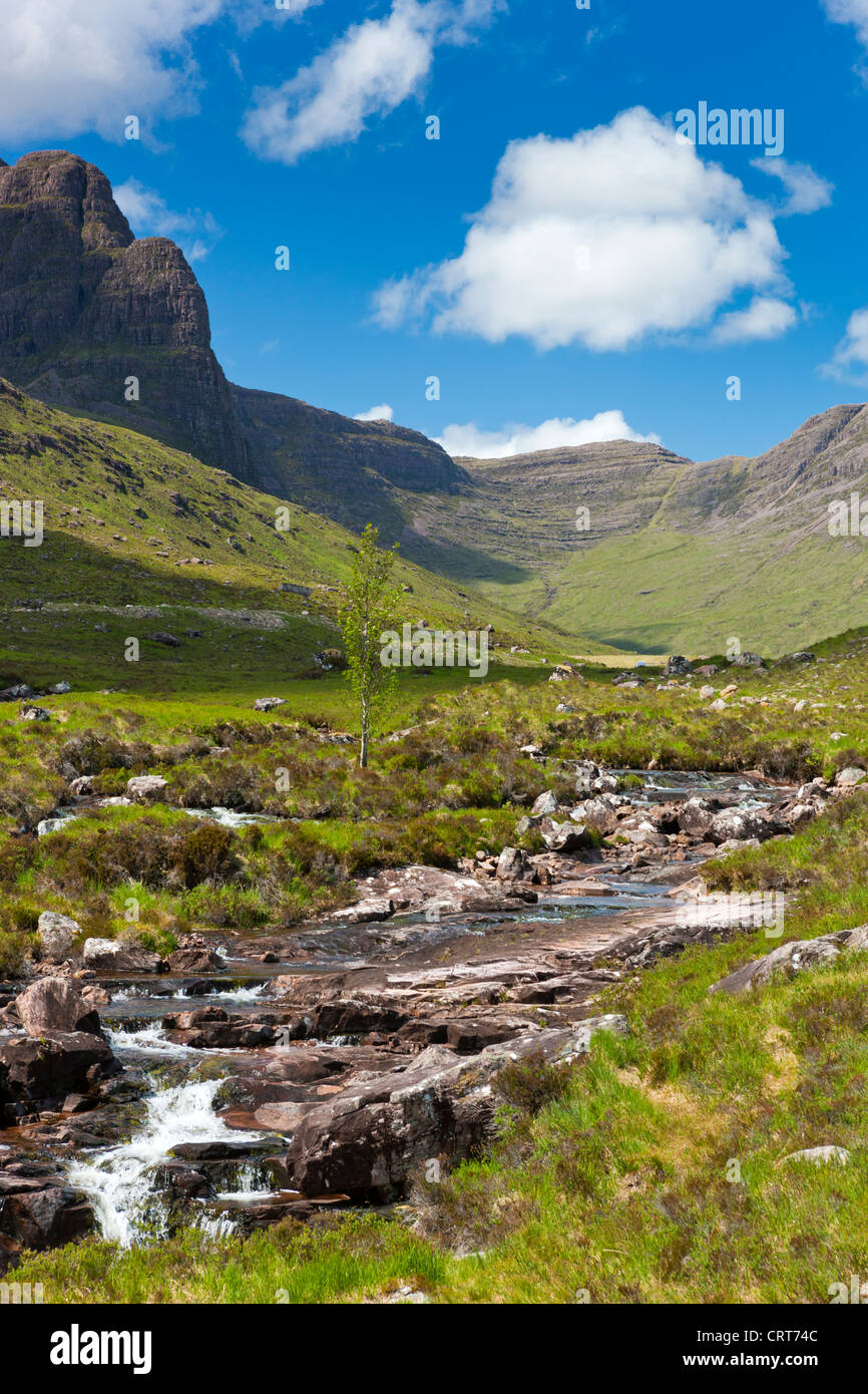 Sgurr un' Chaorachain, Wester Ross nel Nord Ovest Highlands della Scozia, Regno Unito, Europa, Foto Stock