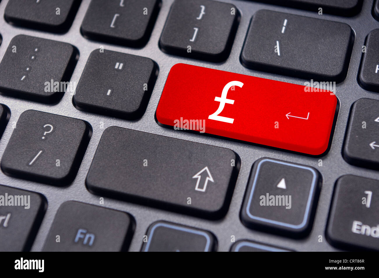 Sterline inglesi simbolo sulla tastiera, per convogliare il forex trading o di negoziazione on line di valute Foto Stock