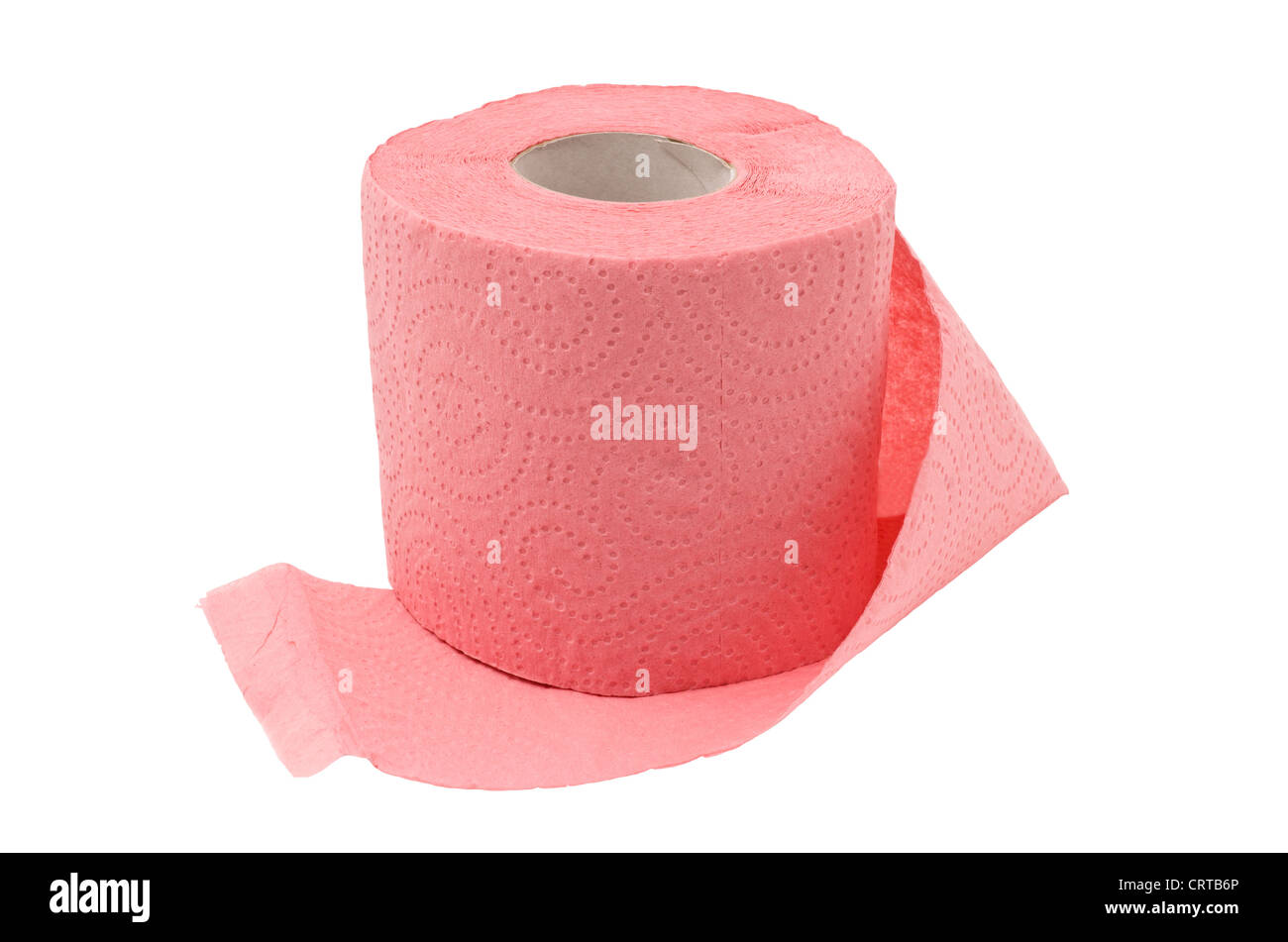 Rotolo di carta igienica. Isolato su sfondo bianco Foto Stock