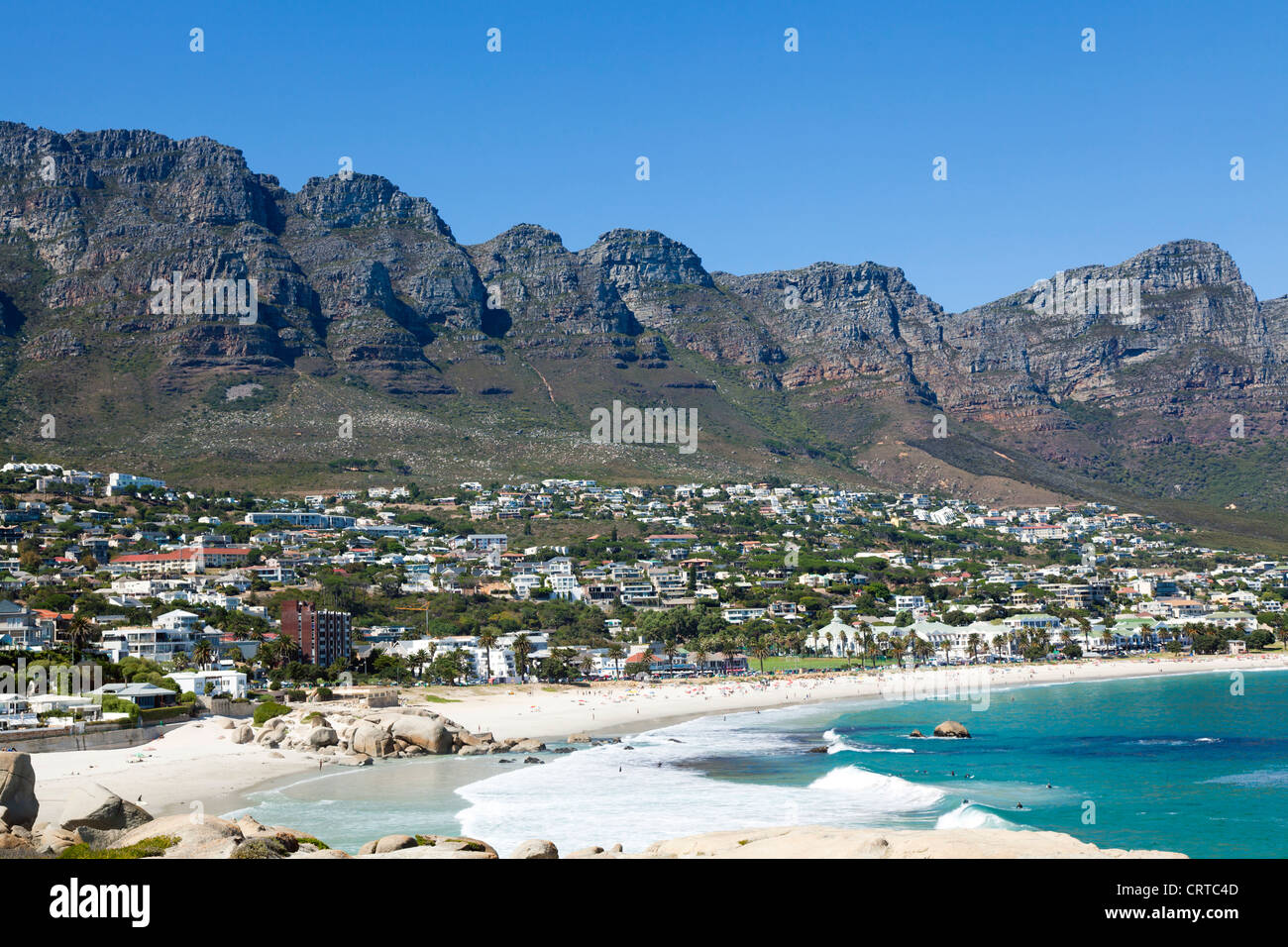 La città balneare di Clifton, vicino a Città del Capo, Sud Africa Foto Stock
