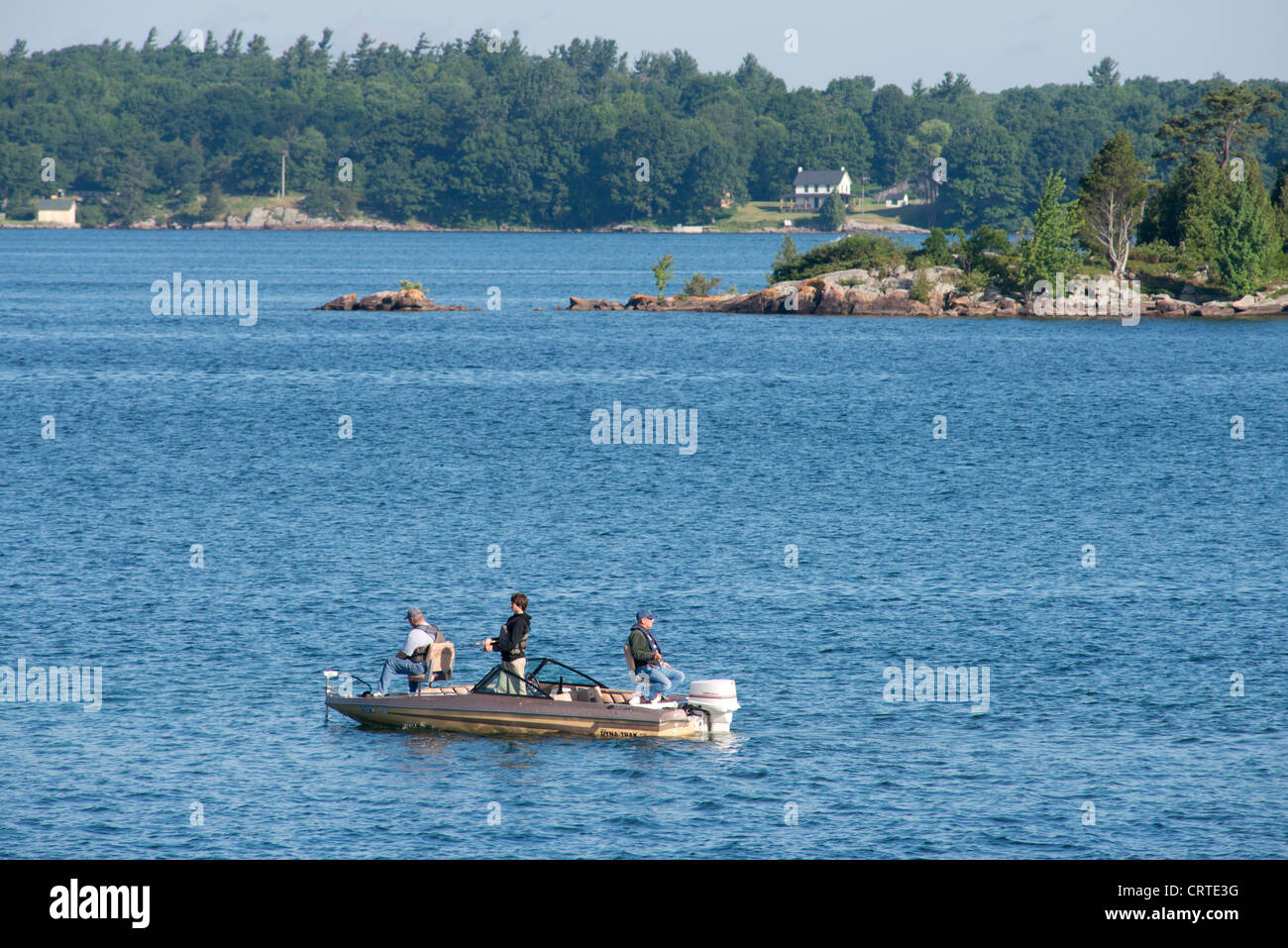 New york, st Lawrence seaway, mille isole. L' american restringe l' scenic fluviale lungo gli Stati Uniti e il confine canadese. Foto Stock