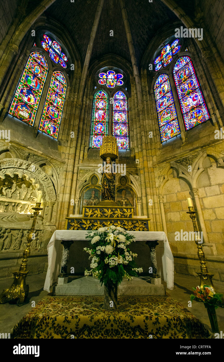 Gli interni della cattedrale (Catedral) Santiago de Compostela La Coruña Galizia Spagna Europa Foto Stock