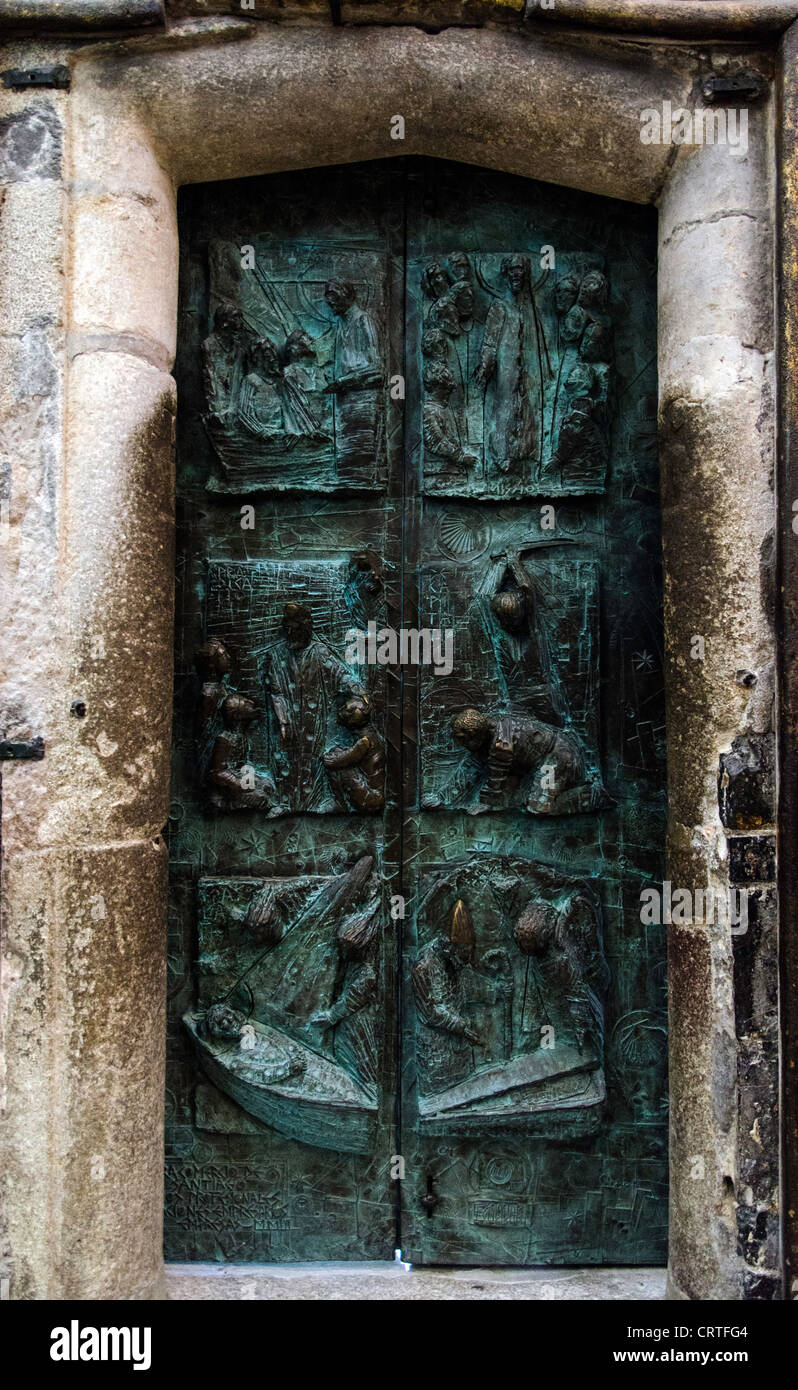 Gli interni della cattedrale (Catedral) Santiago de Compostela La Coruña Galizia Spagna Europa Foto Stock