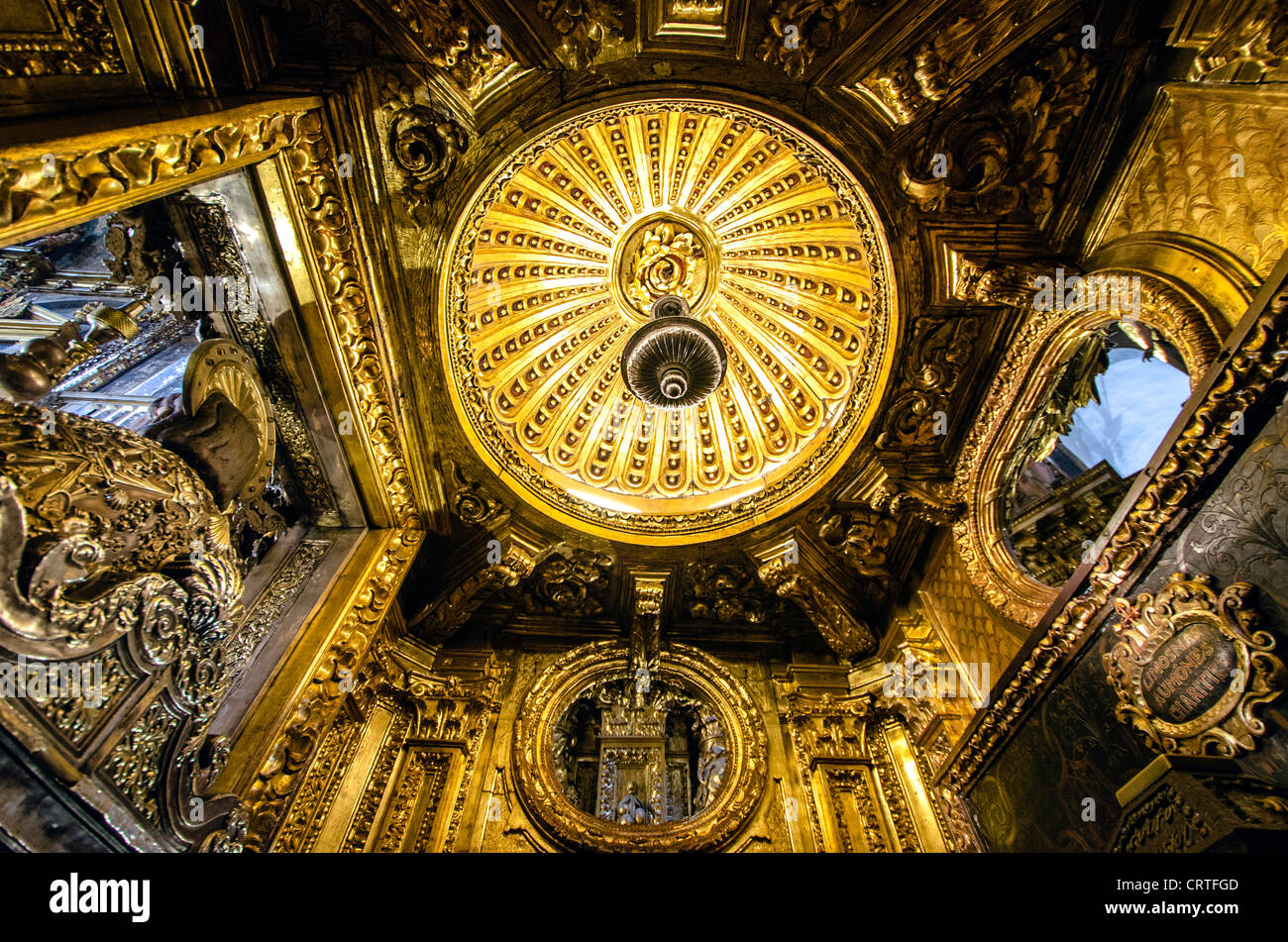 Santiago de compostela cattedrale interno Spagna del Nord Europa Foto Stock