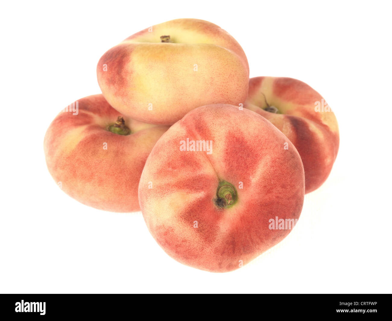 Carne bianca pesche piatte Foto Stock